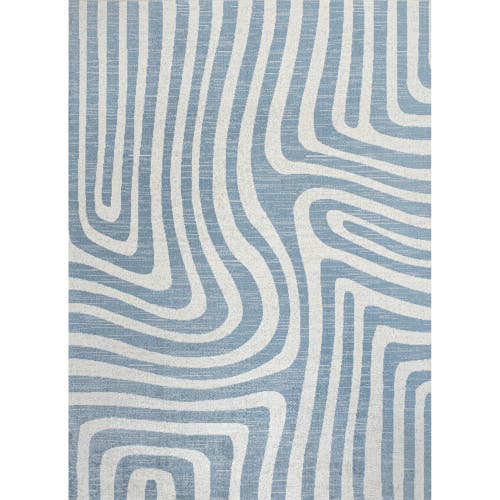 Jonathan Y Maze Abstract Two-tone Low-pile Machine-washable Area Rug In Blue/cream