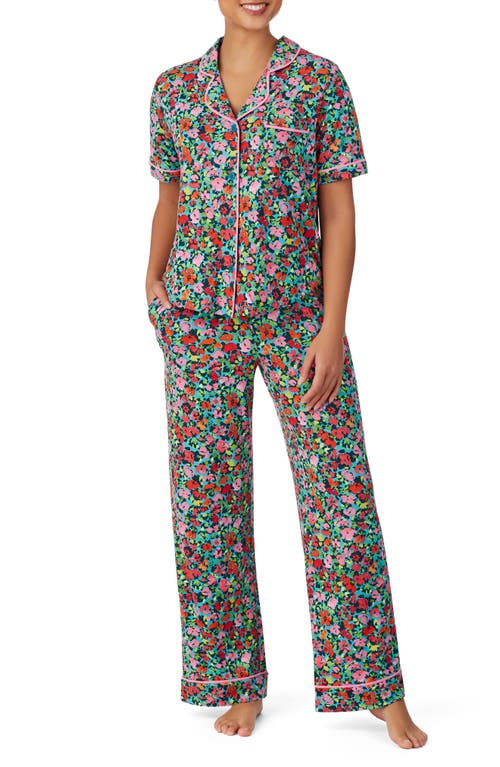 Room Service Pjs Print Pajamas in Teal/Prt