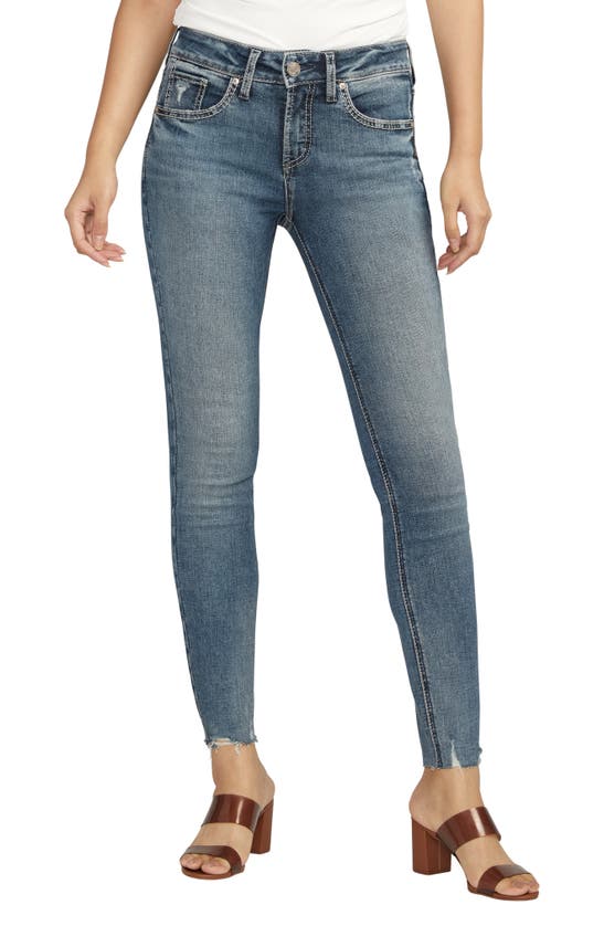 Shop Silver Jeans Co. Suki Curvy Mid Rise Skinny Jeans In Indigo