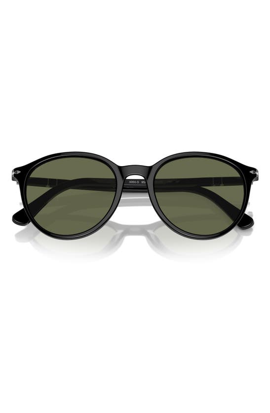Shop Persol Phantos 56mm Polarized Round Sunglasses In Black