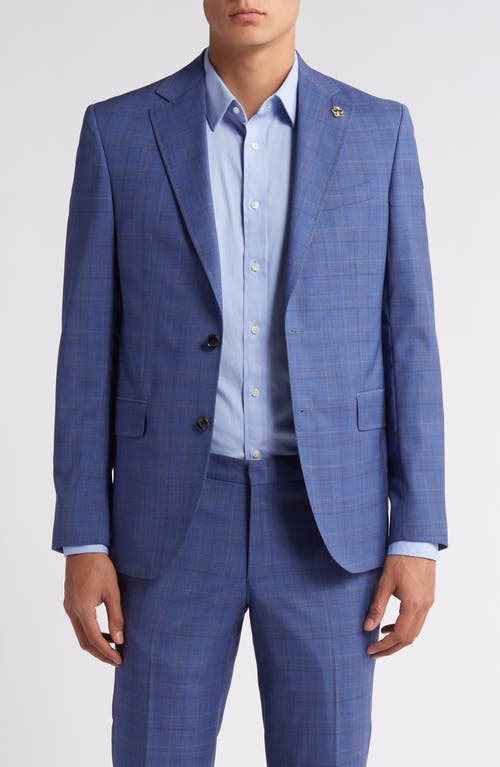 Shop Ted Baker London Roger Extra Slim Fit Deco Plaid Wool Suit In Mid Blue