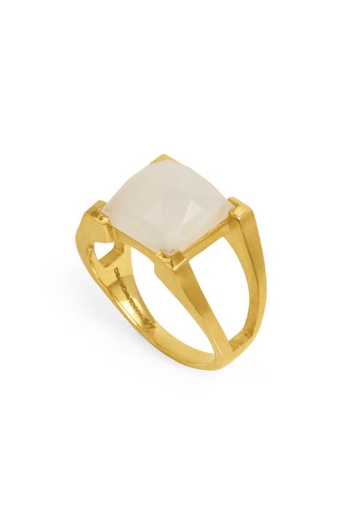 Shop Dean Davidson Mini Plaza Moonstone Ring In Moonstone/gold