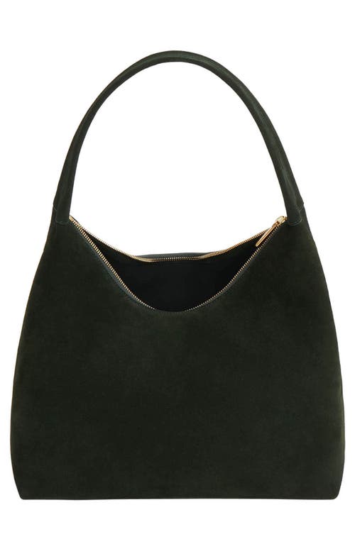 Shop Mansur Gavriel Candy Suede Shoulder Bag In Moss