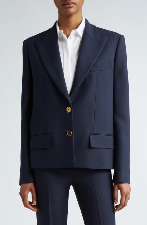 Michael Kors Double Crepe Sablé Crop Blazer Midnight at Nordstrom,