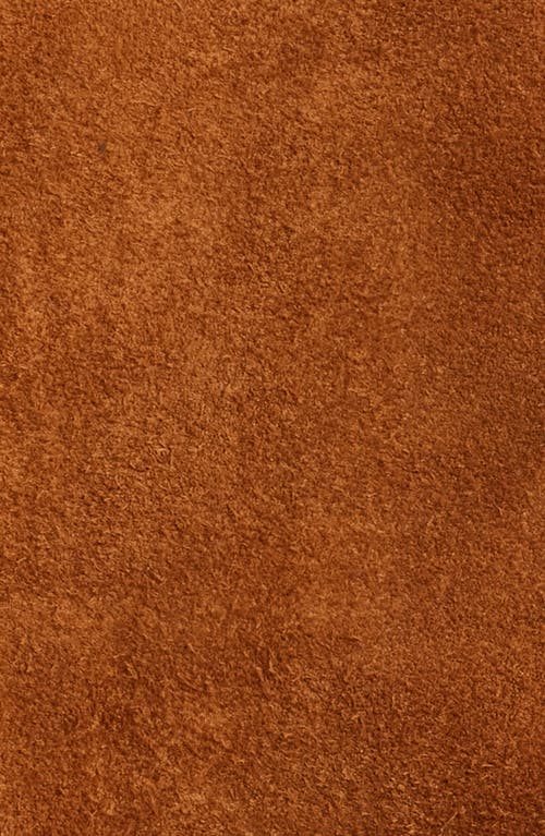 Schott Nyc Roughout Cowhide Suede Trucker Jacket In Saddle