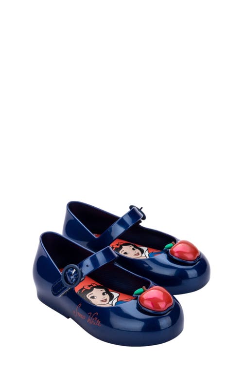 Melissa Mini Sweet Love Disney Princess Mary Jane Flat In Metallic Blue/red