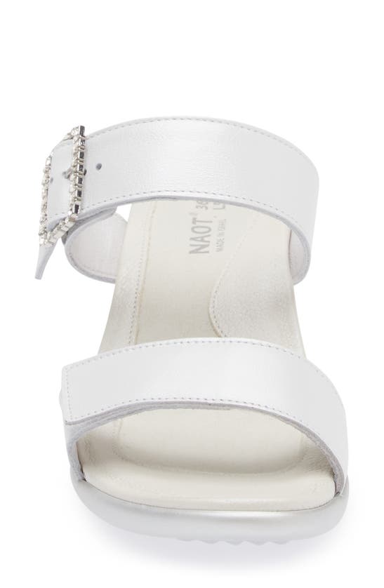Naot Recent Slide Sandal In White Pearl Leather