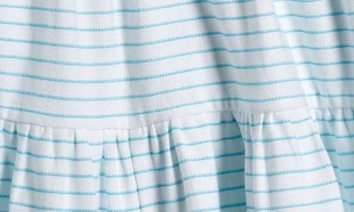Tucker + Tate Kids' Stripe Tiered Romper In Teal Scuba- White Stripe