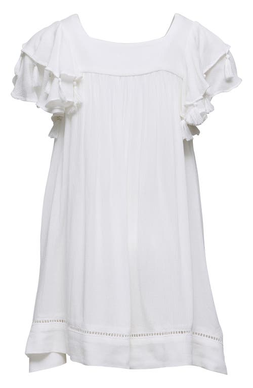 Snapper Rock Kids' Tassel Time Cover-Up Dress White at Nordstrom,