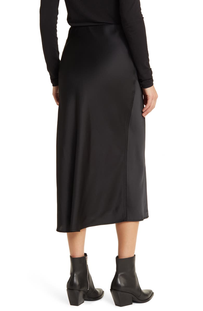 Bias Cut Satin Midi Skirt