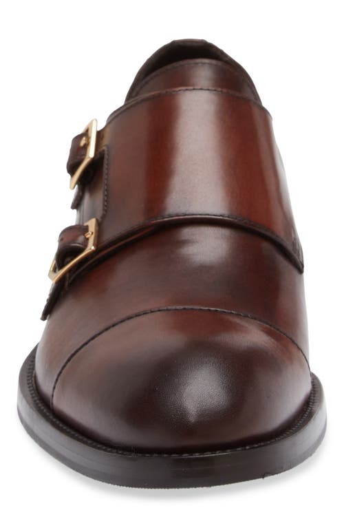 Shop Canali Cap Toe Double Monk Strap Shoe In Brown