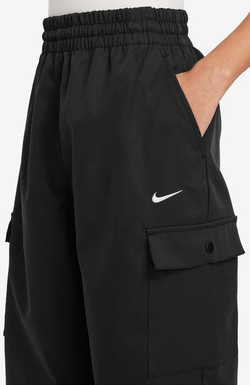 Shop Nike Kids' Dri-fit Relaxed Fit Cargo Pants In Black/white