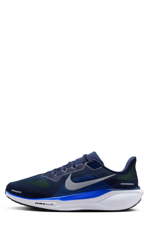 Shop Nike Air Zoom Pegasus 41 Running Shoe In Navy/black/volt