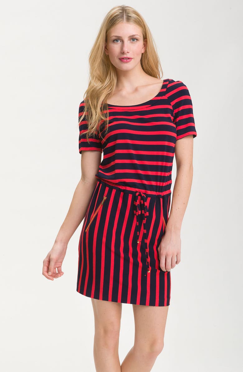 Calvin Klein Zip Pocket Stripe Jersey Dress | Nordstrom