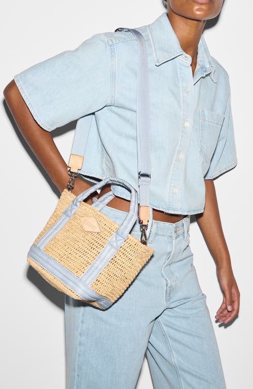 Shop Mz Wallace Mini Raffia Tote In Raffia/chambray