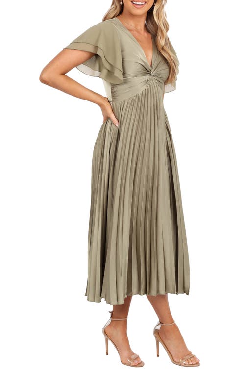 Petal And Pup Petal & Pup Nova Flutter Sleeve Midi Dress In Gray
