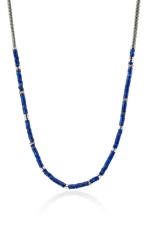 John Hardy Heishi Beaded Necklace in Silver/Blue at Nordstrom, Size 24