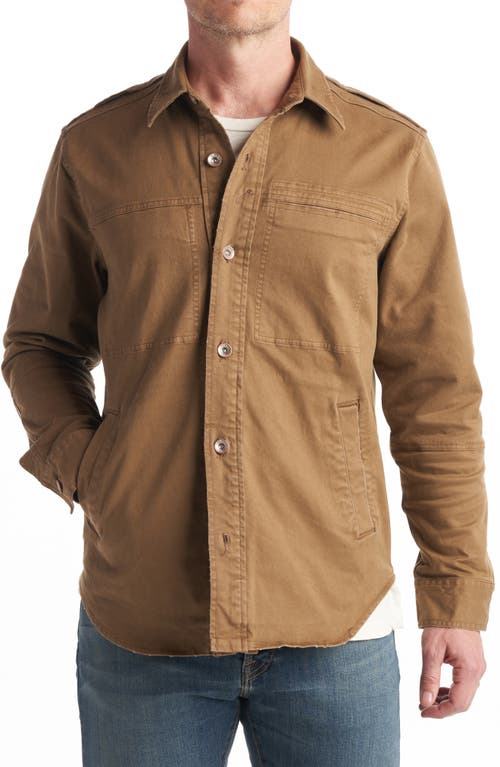 Orion Midcentury Twill Shirt Jacket in Umber