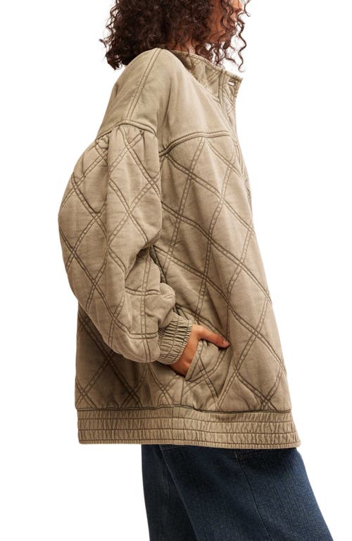Free People Juno Quilted Cotton Jacket In Laurel Oak