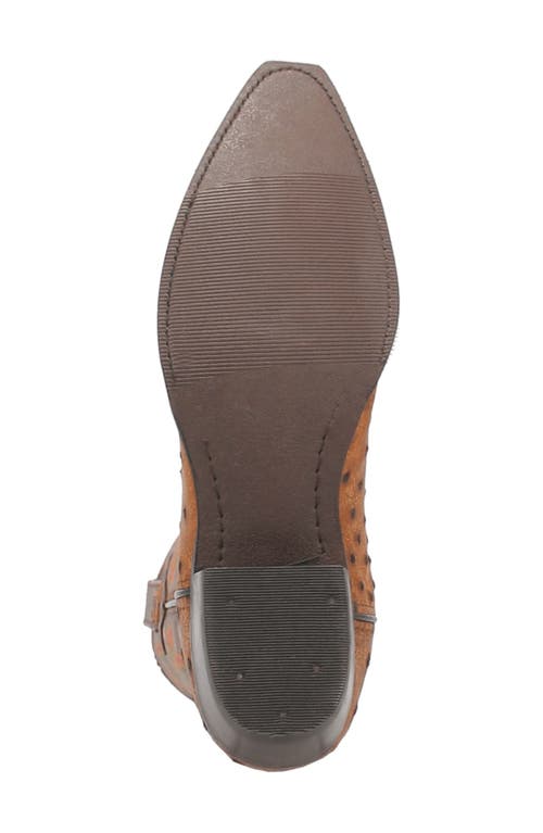 Dingo Outlaw Ostrich Embossed Cowboy Boot In Tan