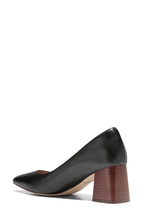 Shop Cole Haan Cassandra Pointed Toe Pump In Black Leather/brown Stack