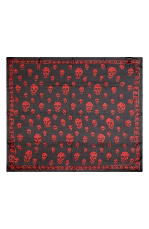 Alexander Mcqueen Skull Silk Scarf In Red