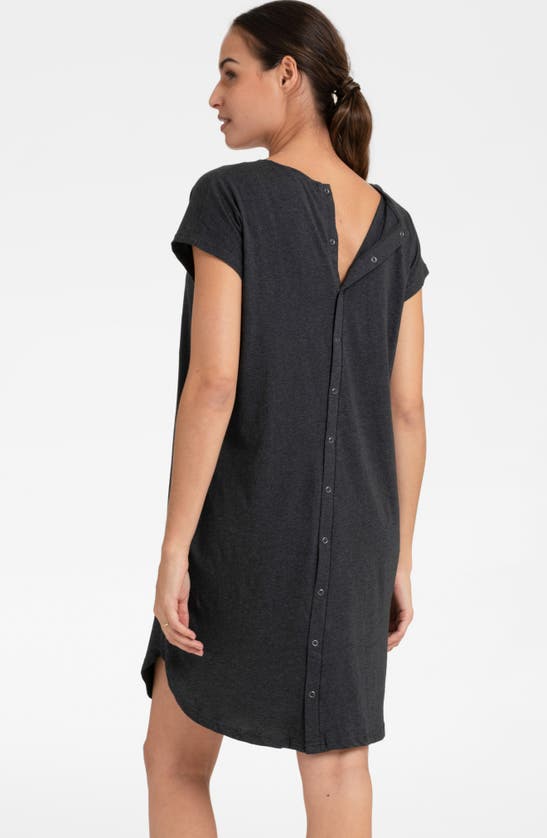 Seraphine Hospital Bag Maternity/nursing Labor Nightgown In Charcoal