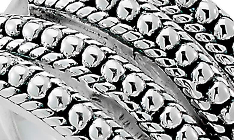 Samuel B. Sterling Silver Multi-row Beaded Design Ring In Silver