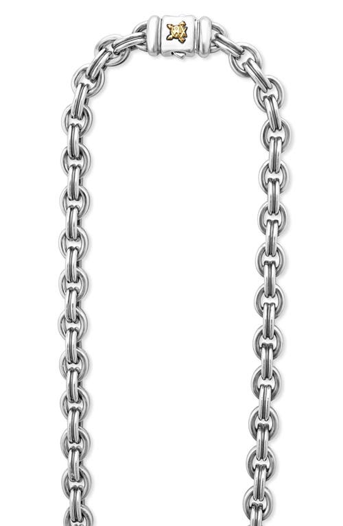 Shop Lagos Anthem Double Link Chain Necklace In Silver