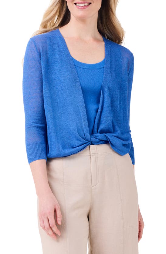 Shop Nic + Zoe Nic+zoe 4-way Linen Blend Convertible Cardigan In True Blue