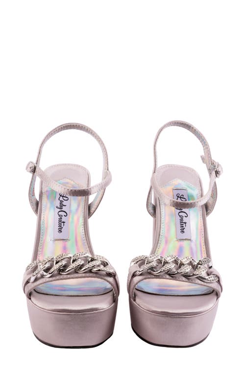 Lady Couture Dance Block Heel Sandal In Silver