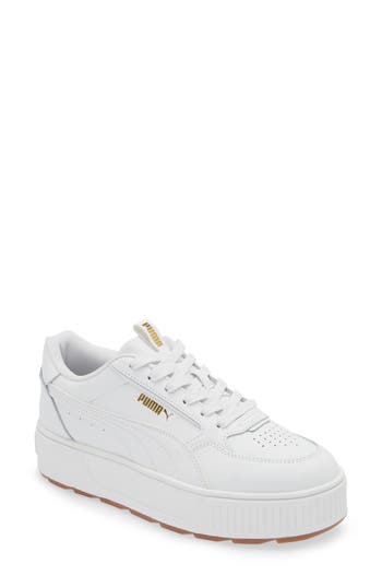 Puma Karmen Rebelle Platform Sneaker In  White- White-gold