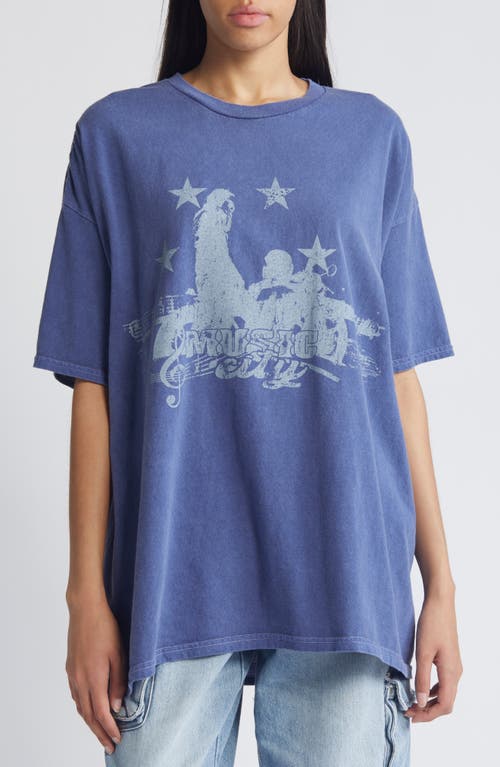 BDG Urban Outfitters Music City Cotton Graphic T-Shirt Bright Blue at Nordstrom,