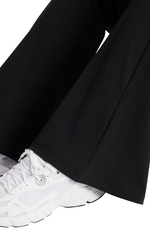 Shop Adidas Originals Adidas Trefoil Essentials Rib Flare Leggings In Black