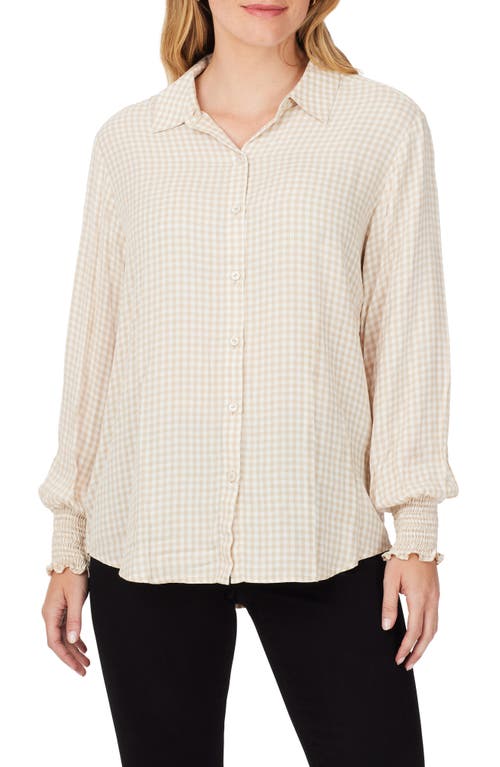 Foxcroft Astiria Glitter Plaid Button-Up Shirt Ivory Multi at Nordstrom,