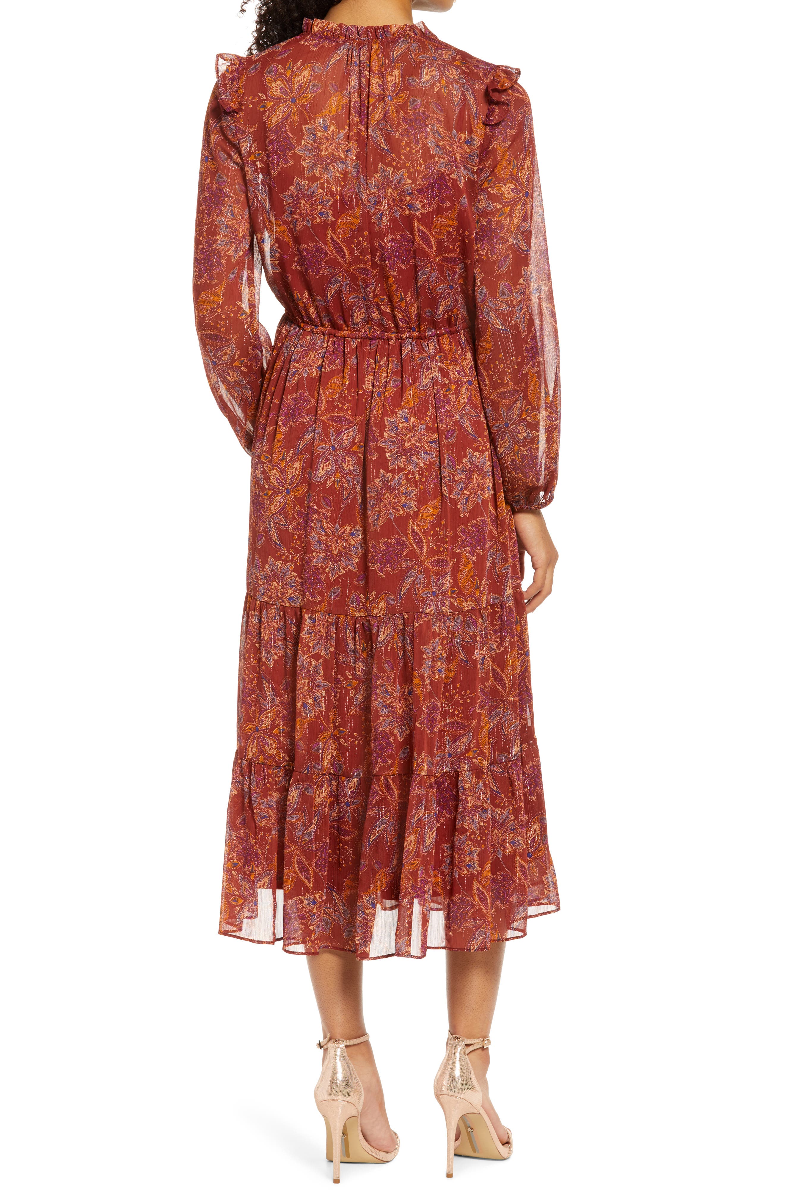 Julia Jordan Clipped Chiffon Long 