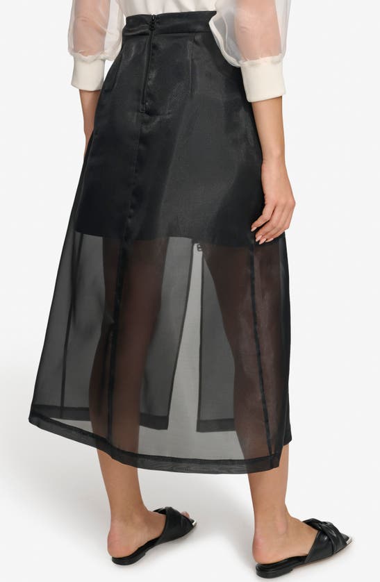 Shop Dkny Organza Cargo Skirt In Black