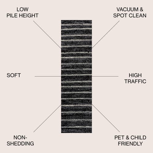 Jonathan Y Williamsburg Minimalist Stripe Area Rug In Black/cream