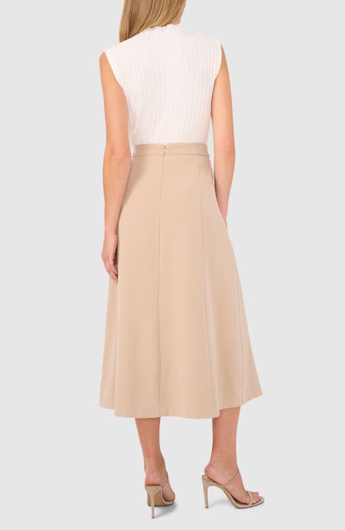 Shop Halogenr Halogen(r) Pleated Midi Skirt In Coastal Beige