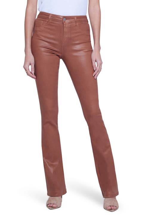 Women's Brown High-Waisted Jeans