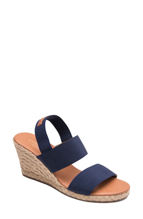 André Assous Allison Espadrille Wedge Sandal Navy at Nordstrom,