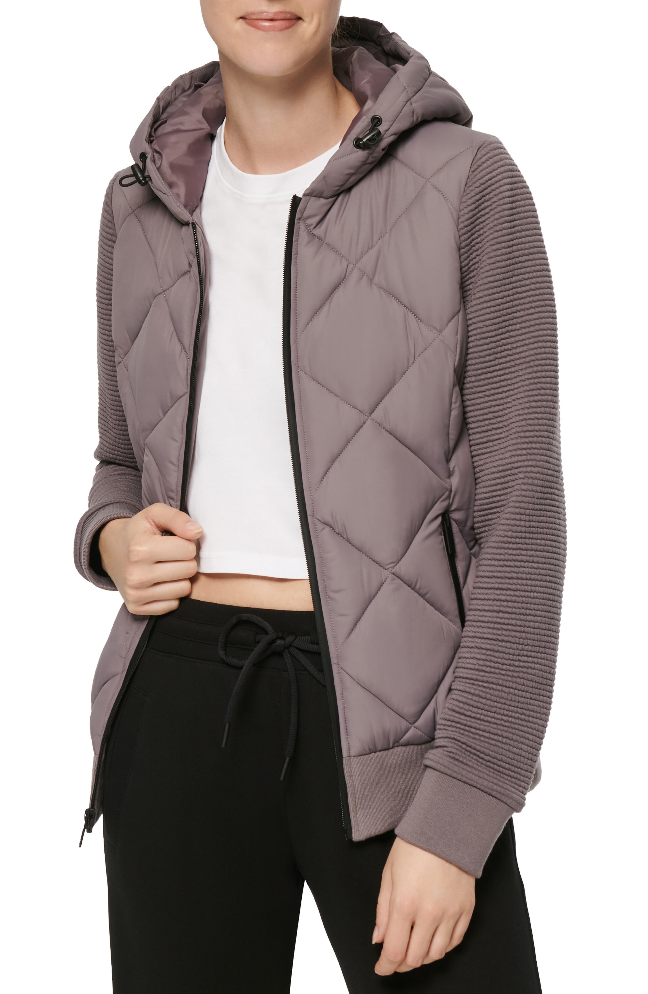 marc new york nadir faux fur trim hooded puffer coat