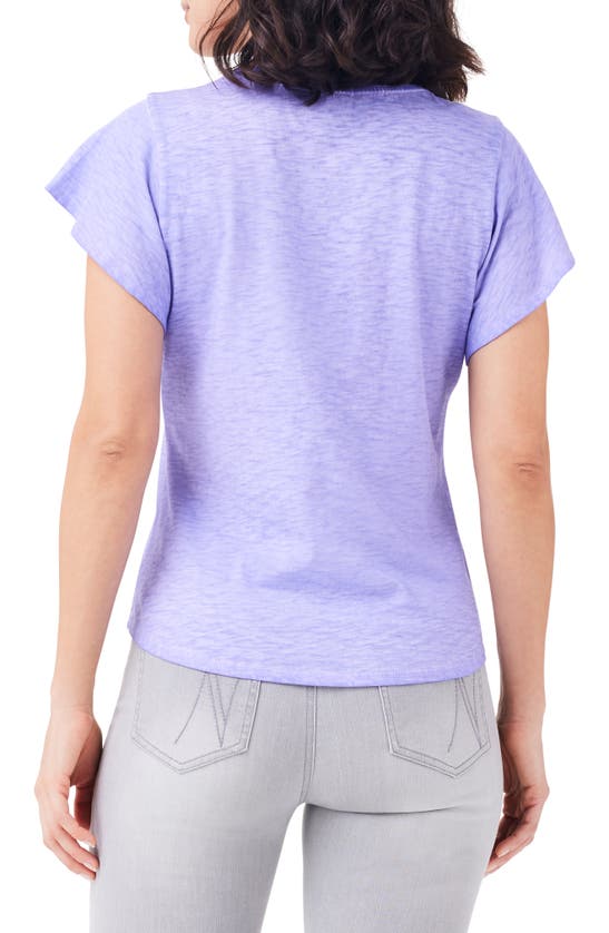 Nzt By Nic+zoe Flutter Sleeve Cotton T-shirt In Lavender