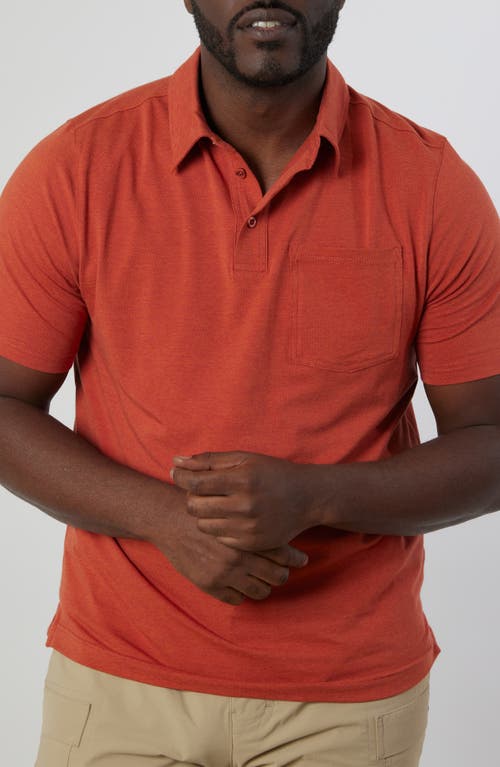 Cliffside Solid Stretch Polo in Heather Orange