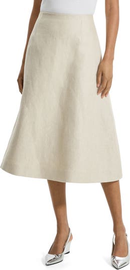 Theory High Waist Linen A Line Skirt Nordstrom