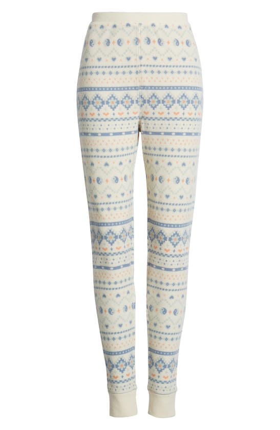 Bp. Thermal Knit Pajama Pants In Ivory Birch Holiday Fairisle