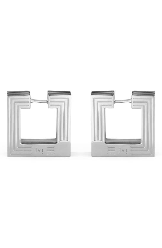 Shop Ivi Los Angeles Medium Aurelia Hoop Earrings In Silver