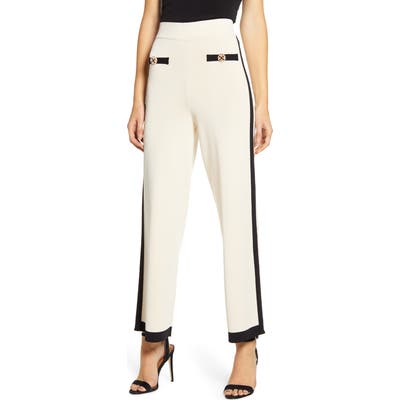 English Factory Contrast Stripe Sweater Pants, Ivory