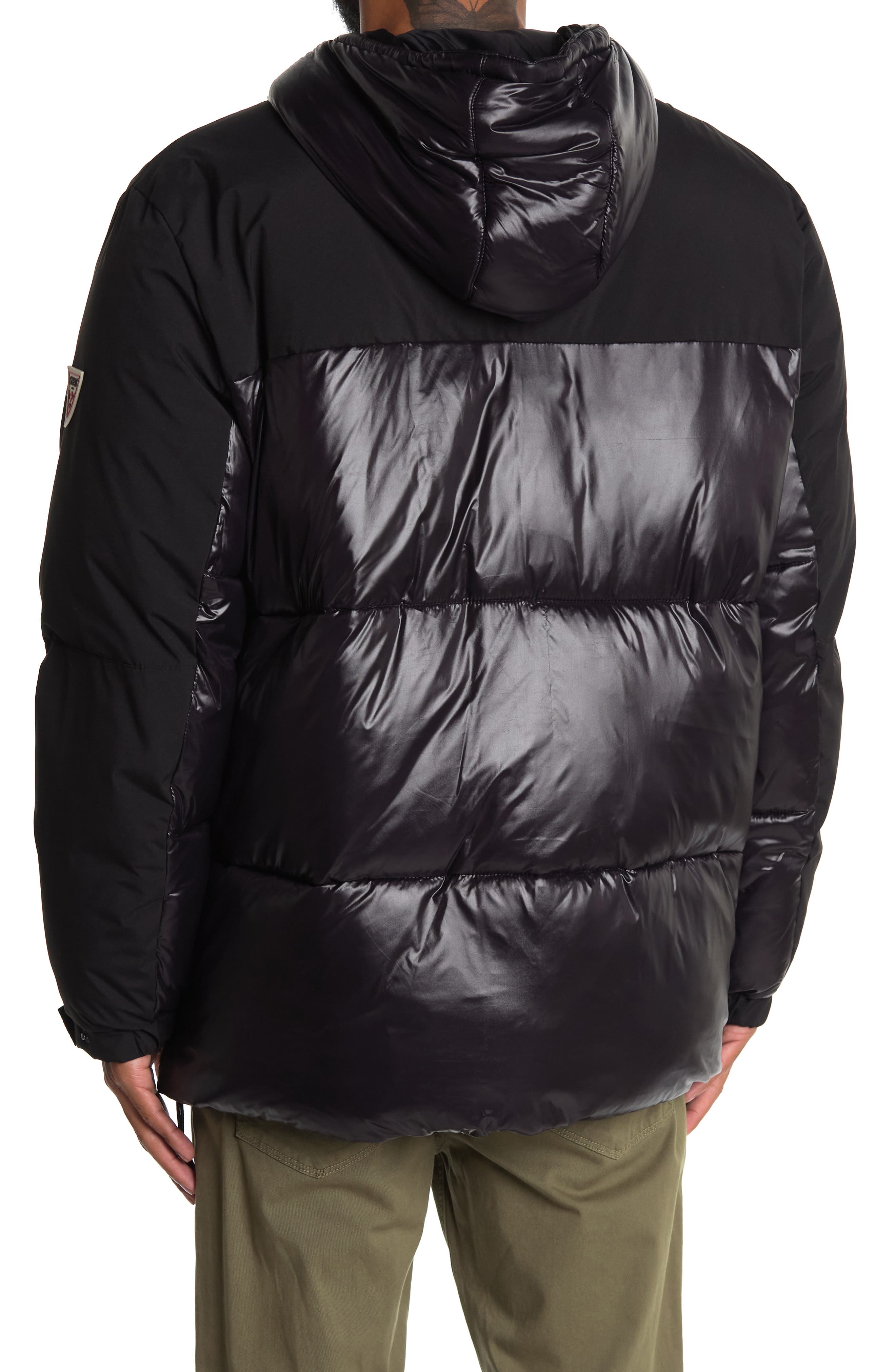 long colorblock puffer