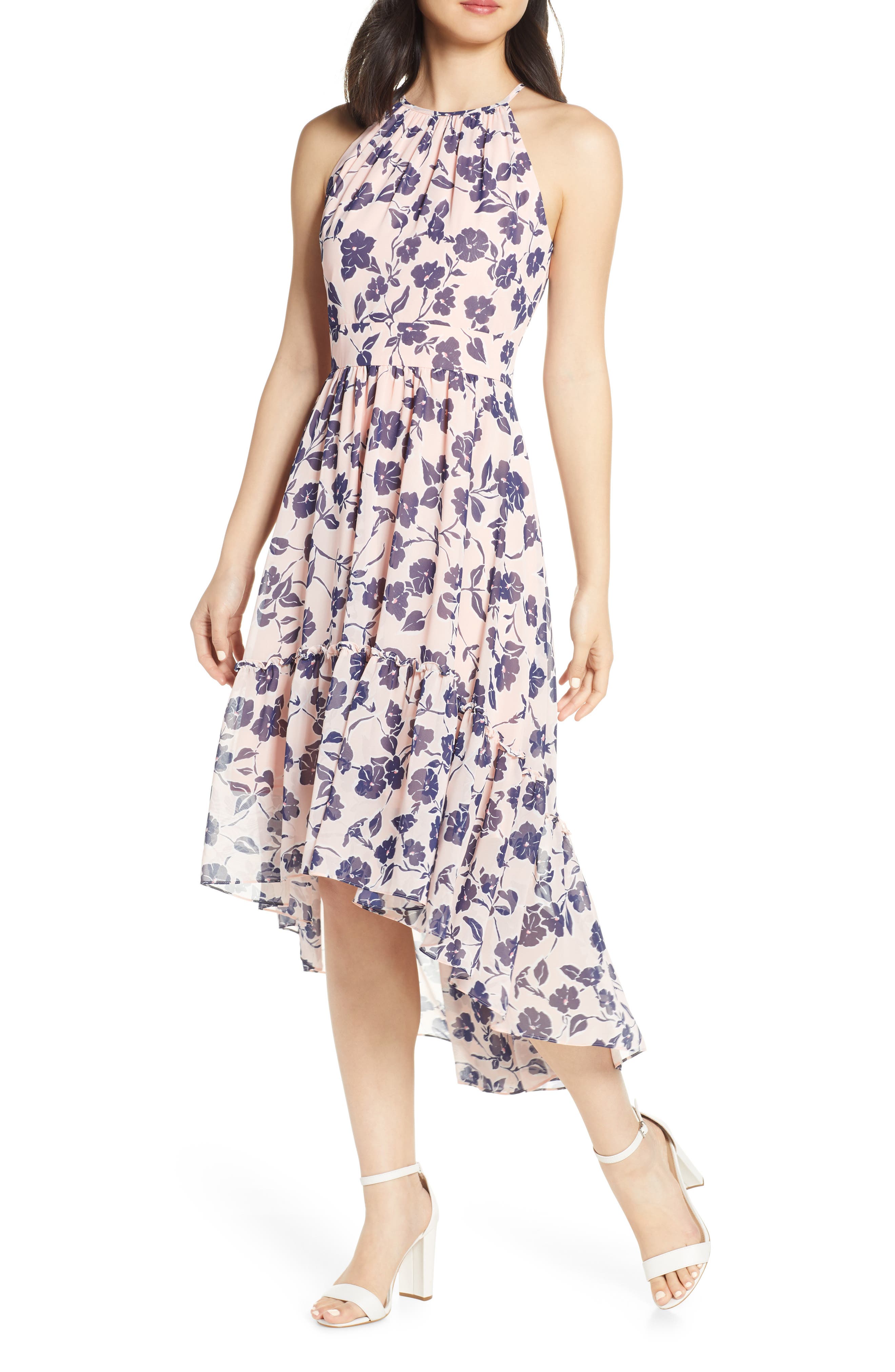 eliza j floral ruffle dress